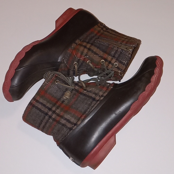 Sperry Shoes - SPERRY TOP SLIDER PLAID WATERPROOF DUCK BOOTS 8.5M